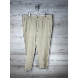 Brooks Brothers Pants Mens 42x30 Khaki Clark Fit Baird McNutt Irish Linen Chino